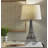 Eiffel Tower Desk Lamp, White Fabric Lampshade, 3D Relief Design