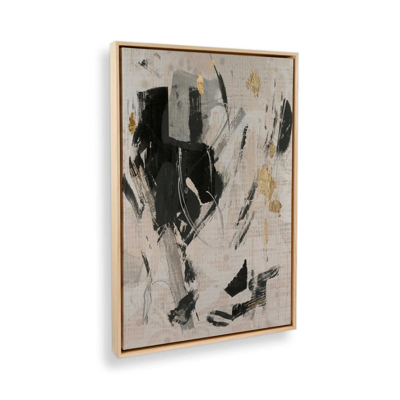 Impression sur toile, "Pattern Emotion I" par June Erica Vess, 18" H x 12" W, Floater Framed Print without Mat Canvas, Tan