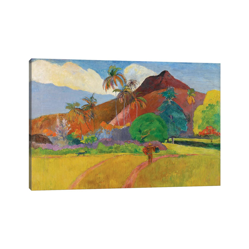 Tahitian Landscape, 1891 by Paul Gauguin - Painting on Canvas, Wrapped Canvas, 30.48cm H x 45.72cm W x 1.91cm D