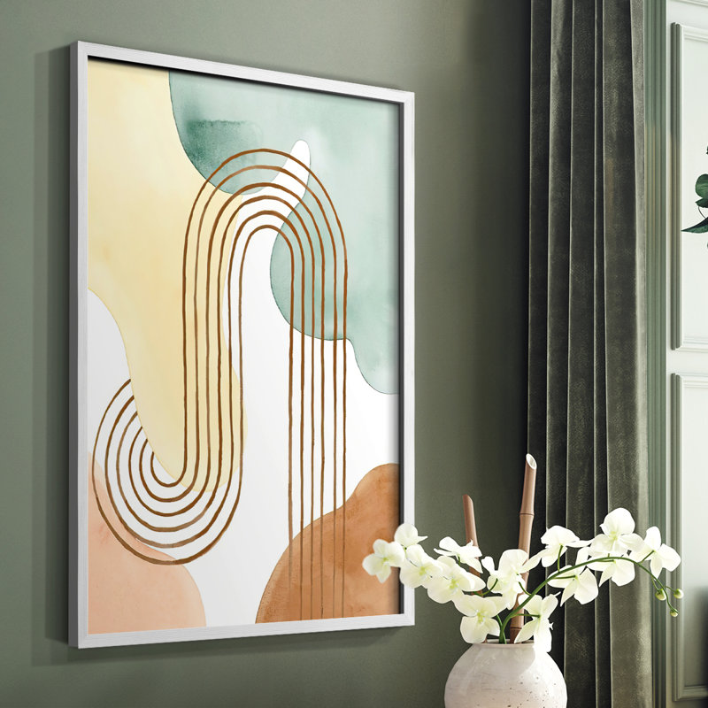 Printemps, formes I, reproduction encadrée - bois massif, Cadre simple blanc, H 28 po x l 22 po