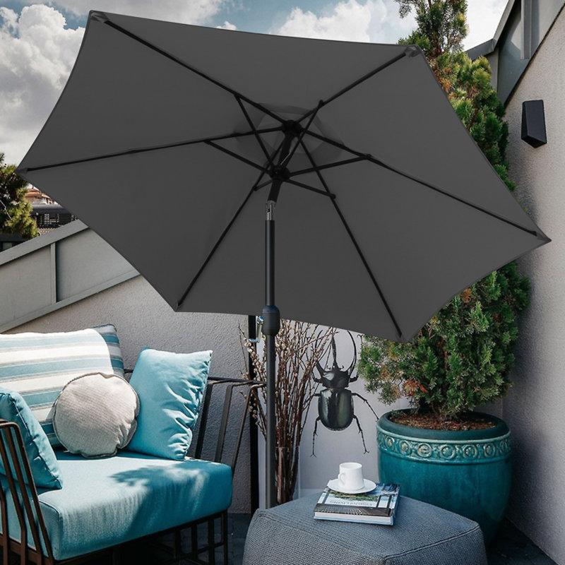 Parasol de marché inclinable 90 po Keiwarren, Gris foncé