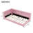 Upholstered Twin XL Platform Bed with LED Lights & Built-in USB Charging Ports, Pink-578515776-578515839