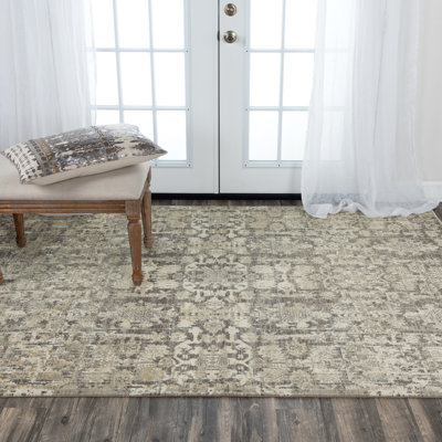 Tapis brun en laine Damask