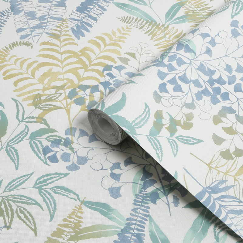 Intrigue 33cm x 52cm Texture Wallpaper Roll, Aqua