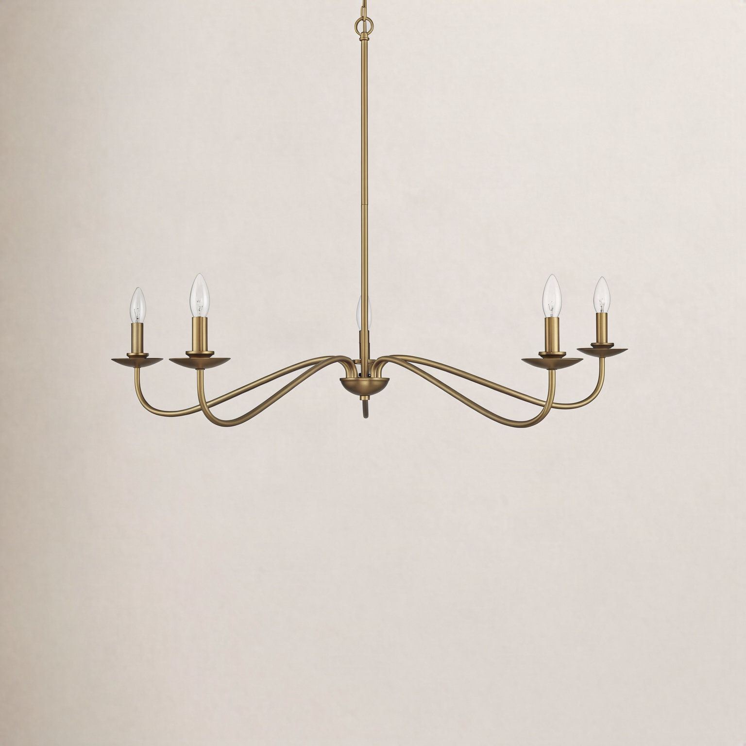 Abigeal 5-Light Chandelier, Natural Brass