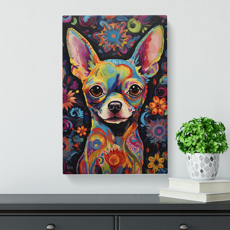 Chihuahua Expressionism - Wrapped Canvas, 50cm H x 35cm W x 3cm D