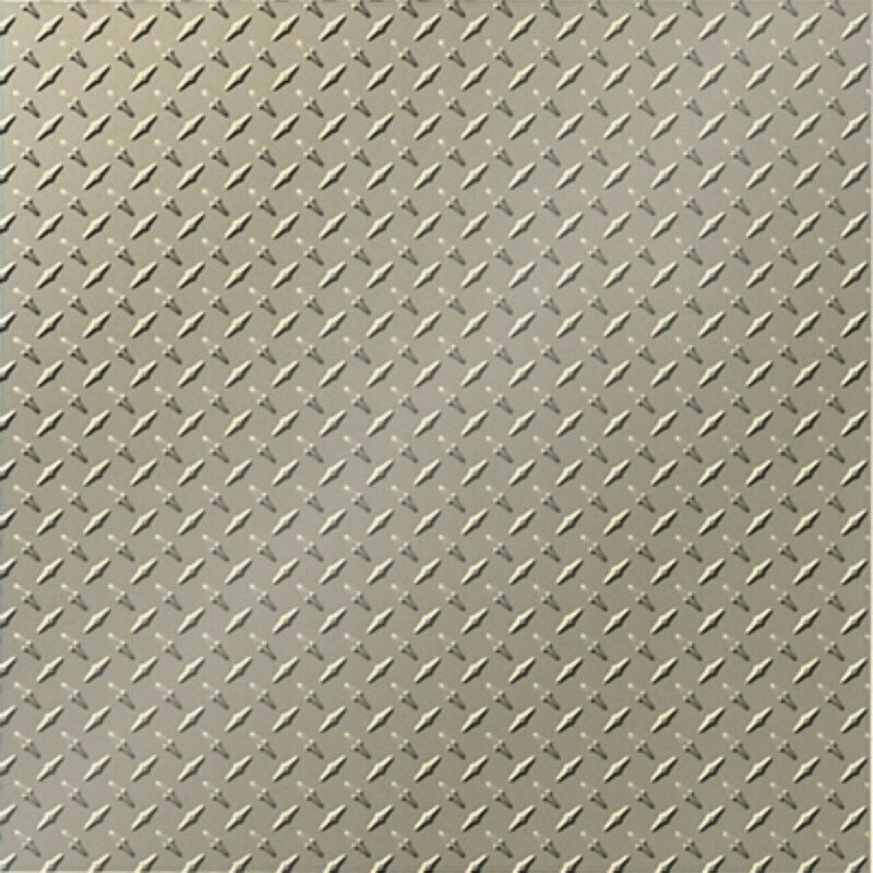 Diamond Plate Viny MirroFlex 4ft. x 8ft. Glue Up PVC 3D Wall Panels 96 sq.ft., Winter White