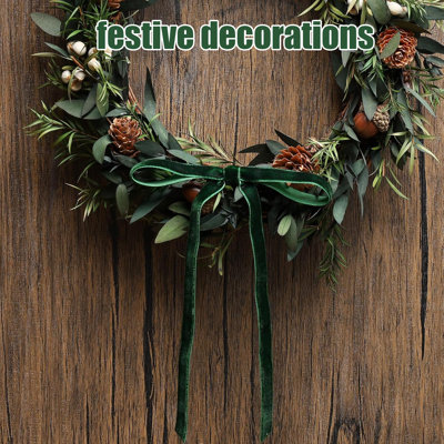 24 PCS Velvet Christmas Tree Bows，Christmas Wreath Bows,Rustic Crafts Gift Bows for Christmas Tree Indoor Outdoor Decoration