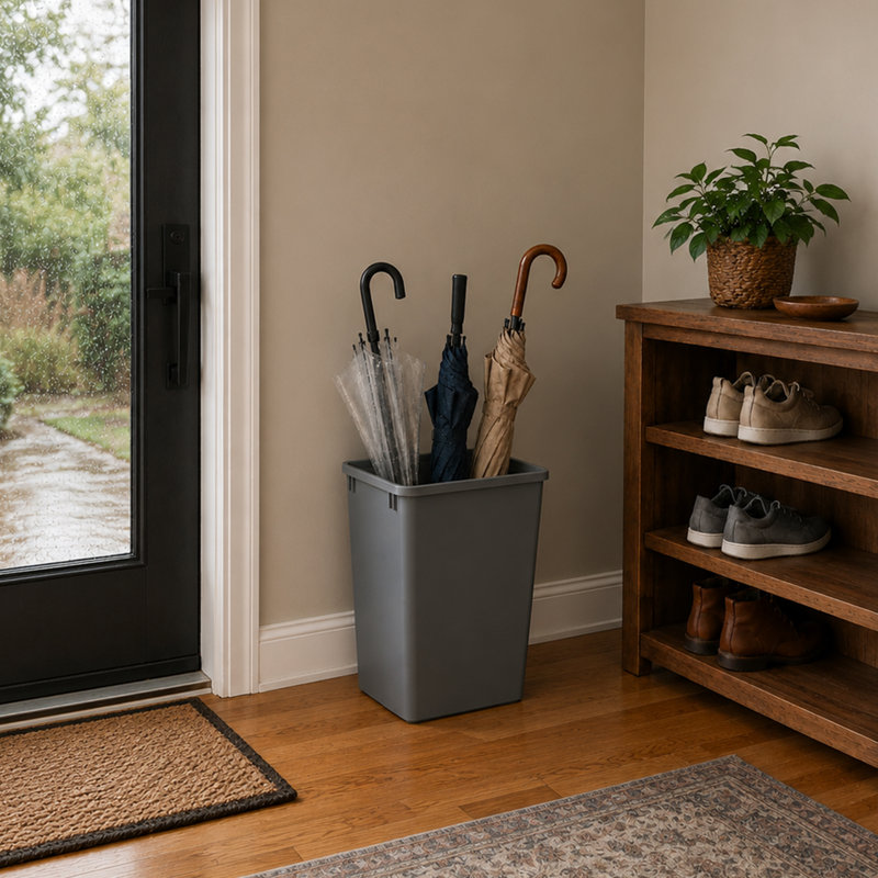 Poubelle pour poubelle pour cuisine, bureau et salle de bain, Paquet de 1, Gris