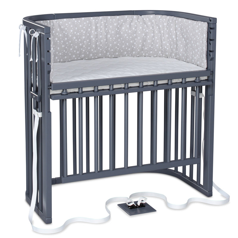 babybay Boxspring Comfort Plus co-sleeper, Lacquered Slate Gray