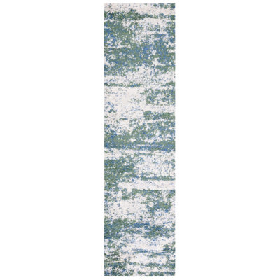 Tapis abstrait vert / beige Difiore