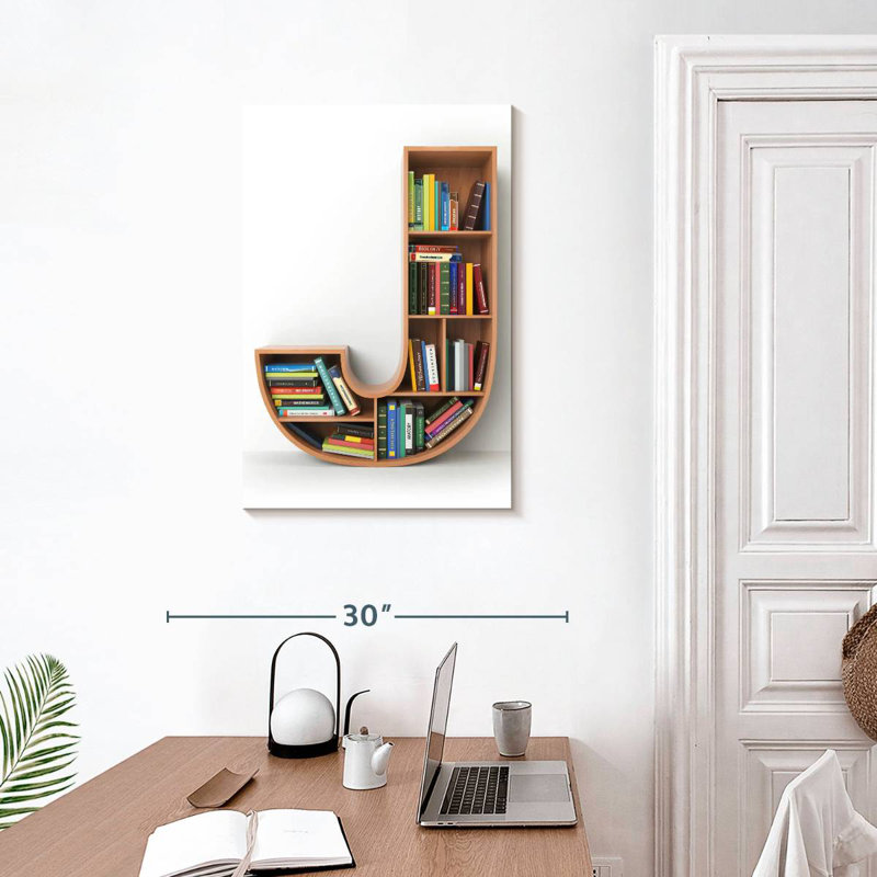 Keiri Letter J Bookshelf, 30" H x 20" W