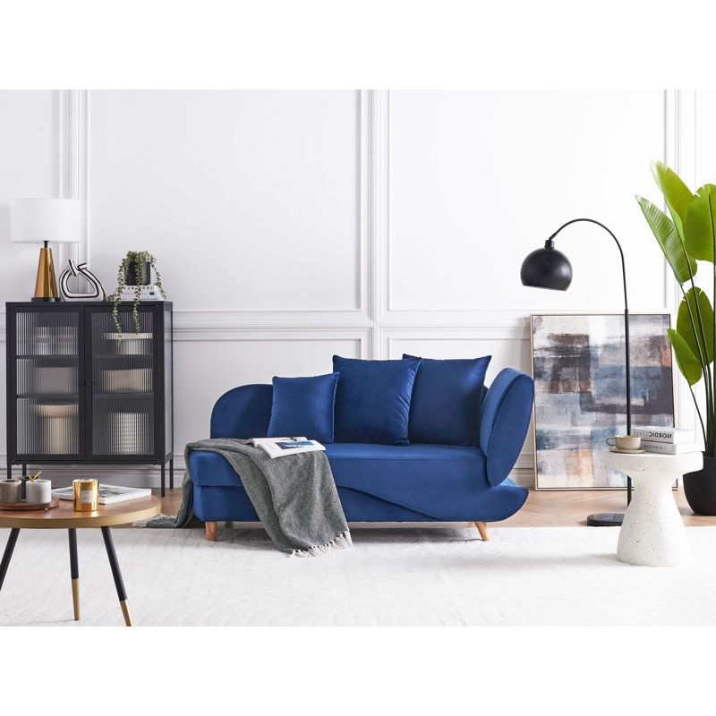Ahliyah Upholstered Chaise Lounge, Blue, Right Hand Facing