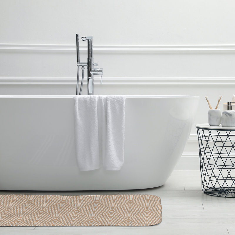 Microfiber Non-Slip Bath Mat, 21" W x 34" L, Brown