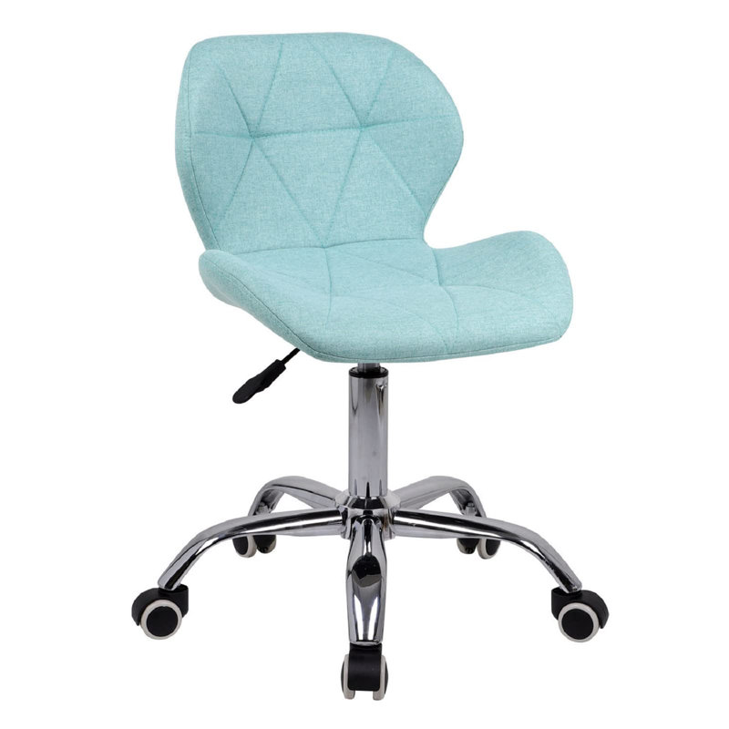 Erltrud Velvet Office Chair, Mint, Fabric