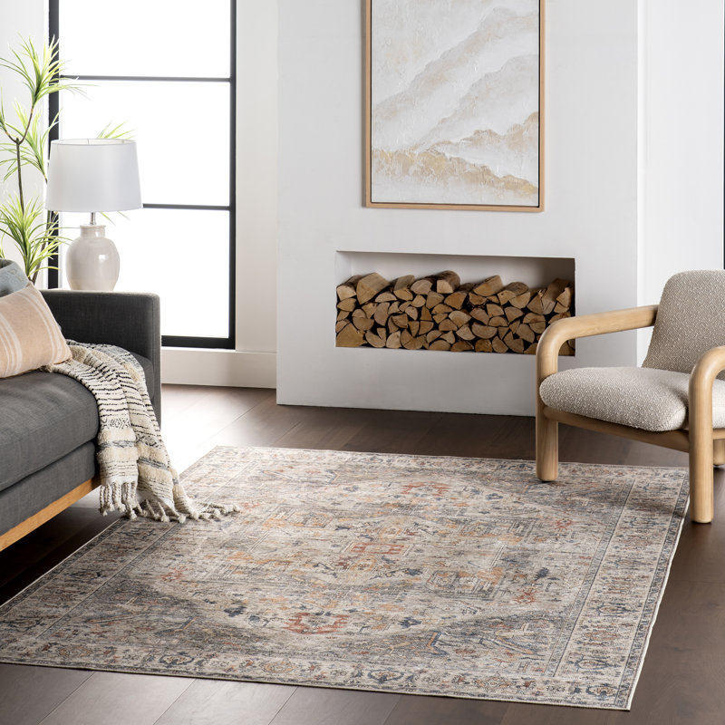  Vita SplashGuard Vintage Medallion Machine Washable Area Rug, Rectangle 8' x 10'