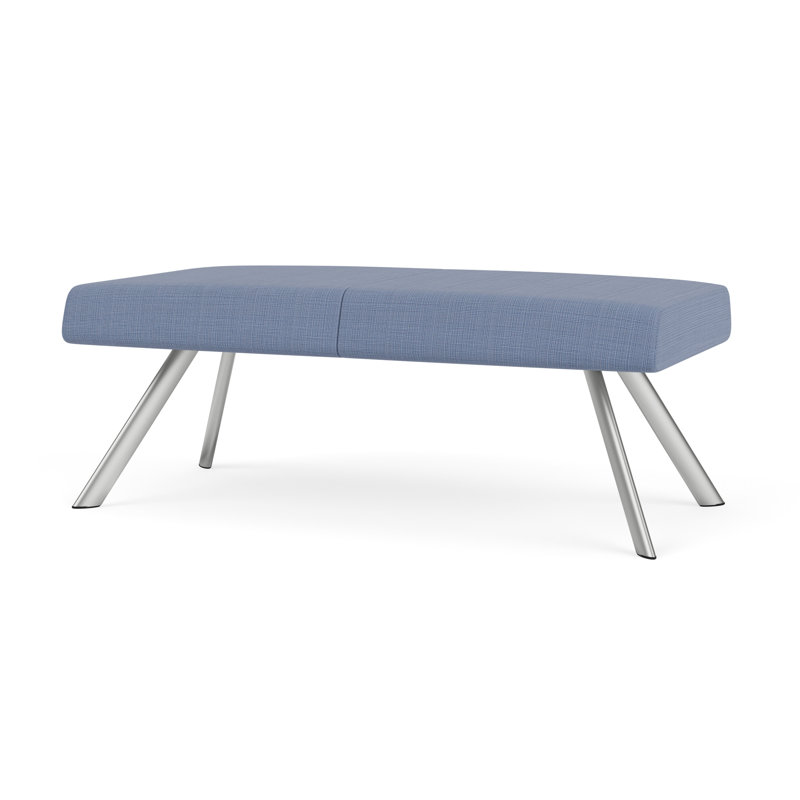 Banc de réception Willow, Argent argent, Chambray bleu marine clair - vinyle facile à nett