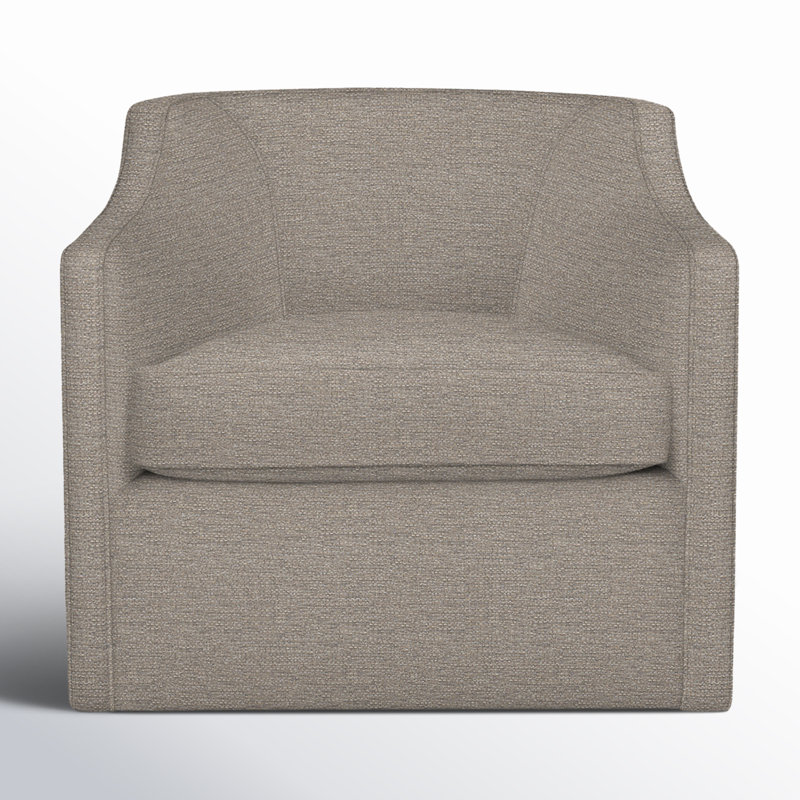 Fauteuil pivotant rembourré Marietta, Tissage natté lin Drusky Sustain®