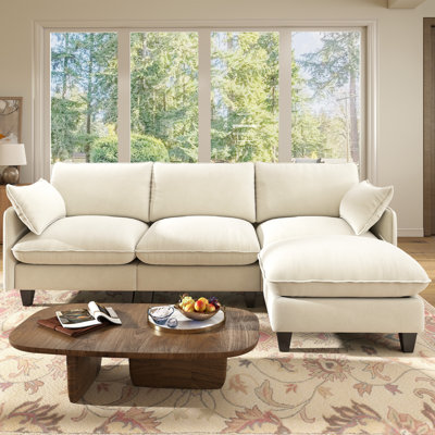 Acker 105'' Puff Cloud Modular Upholstered Sectional 3-seat
