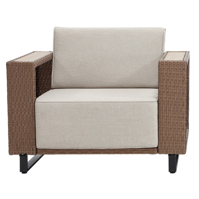 36.5"Patio Single Chair with Soft Cushions