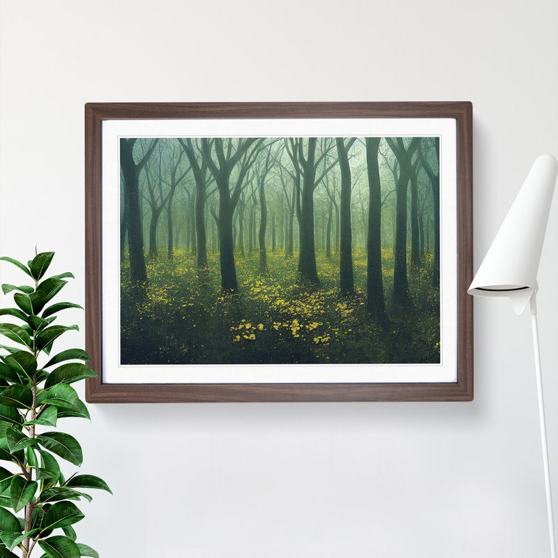 Creative Spring Forest - Single Picture Frame Print, 25cm H x 34cm W x 2cm D, Walnut