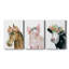 Flower Crown Cow - ensemble de 3 impressions sur toile tendue-1916112066