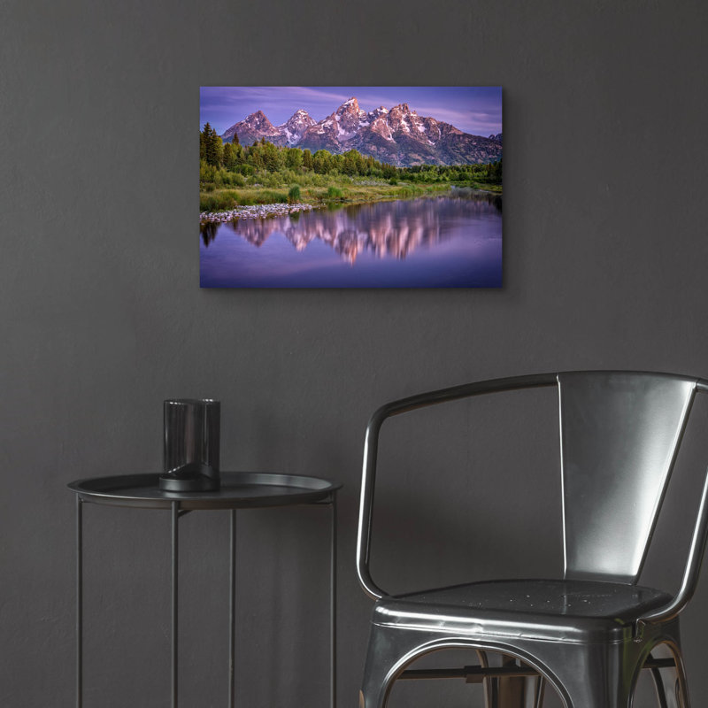 Latitude Run® 'Reflecting Tetons' by Rick Berk Acrylic Glass Wall Art, 36" x 24", H 16 po x l 24 po x P 0,2 po