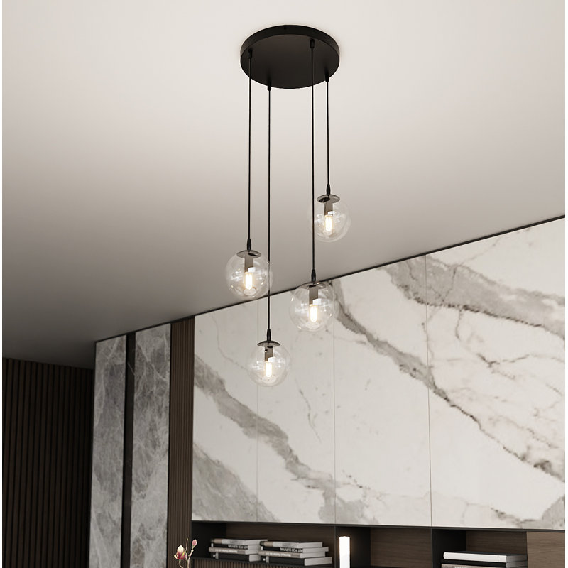Cadesha 4 - Light Black Cluster Pendant, Transparent