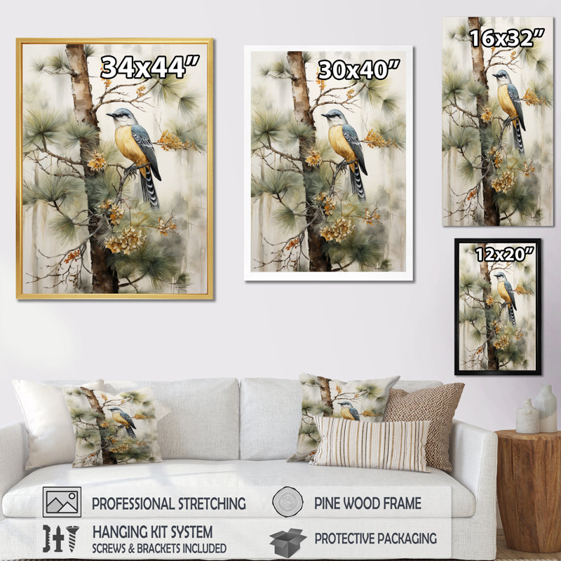 Forêt, gardiens du minimalisme III - décoration murale forêt, Cadre flottant noir, H 32 po x l 16 po x P 1 po
