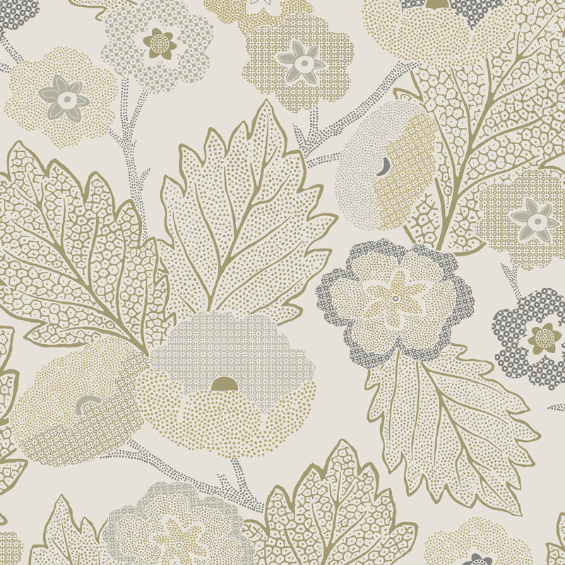 Papier peint floral Antibes, Beige