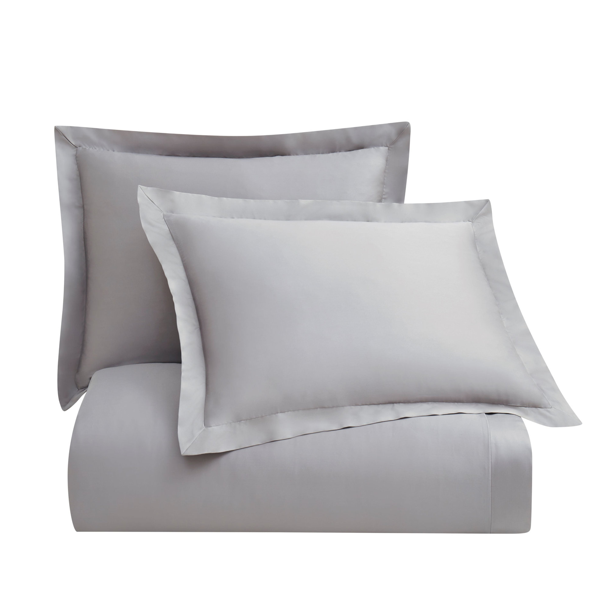 Brockham Premium 100% Lyocell Silky Soft Modern Contemporary 3 Piece Duvet Cover Set, Gray, King Duvet Cover + 2 King Shams
