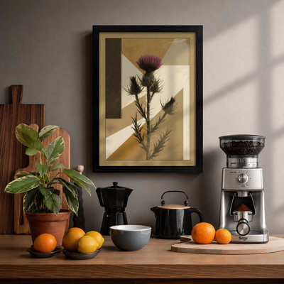 Thistle and Geometry Botanical - Framed Print