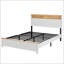 Lit double en bois avec station de charge