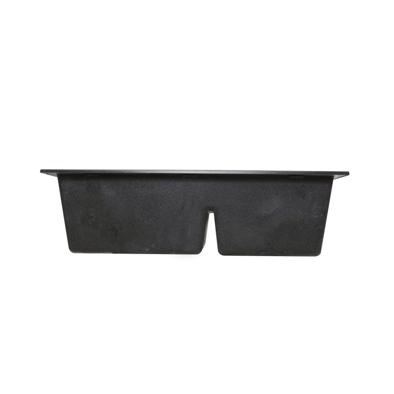 Plymouth 33'' L Double Basin Kitchen Sink, Black