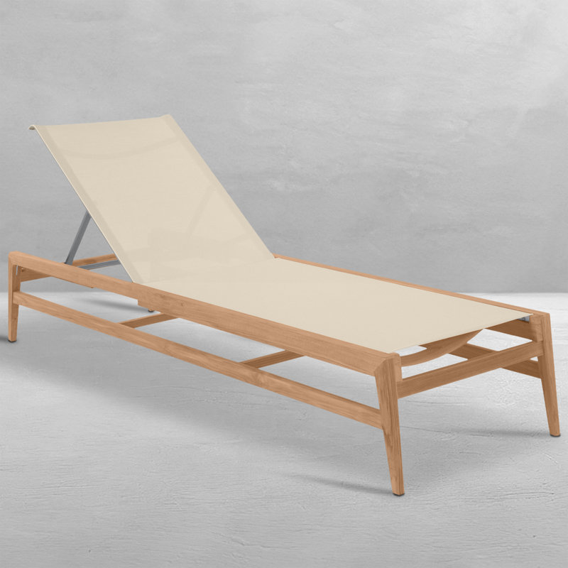 Coast Reclining Chaise Lounge, Natural Teak/Canvas Sling
