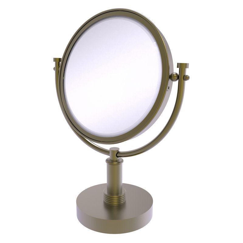 Miroir grossissant moderne et contemporain, Laiton antique, 2X