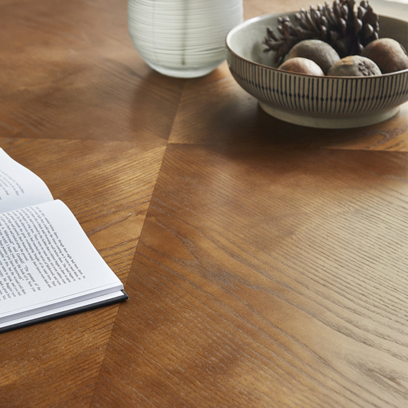 Walnut+Black Round Solid Wood Dining table, 29.53"H x 39.37"L x 39.37"W