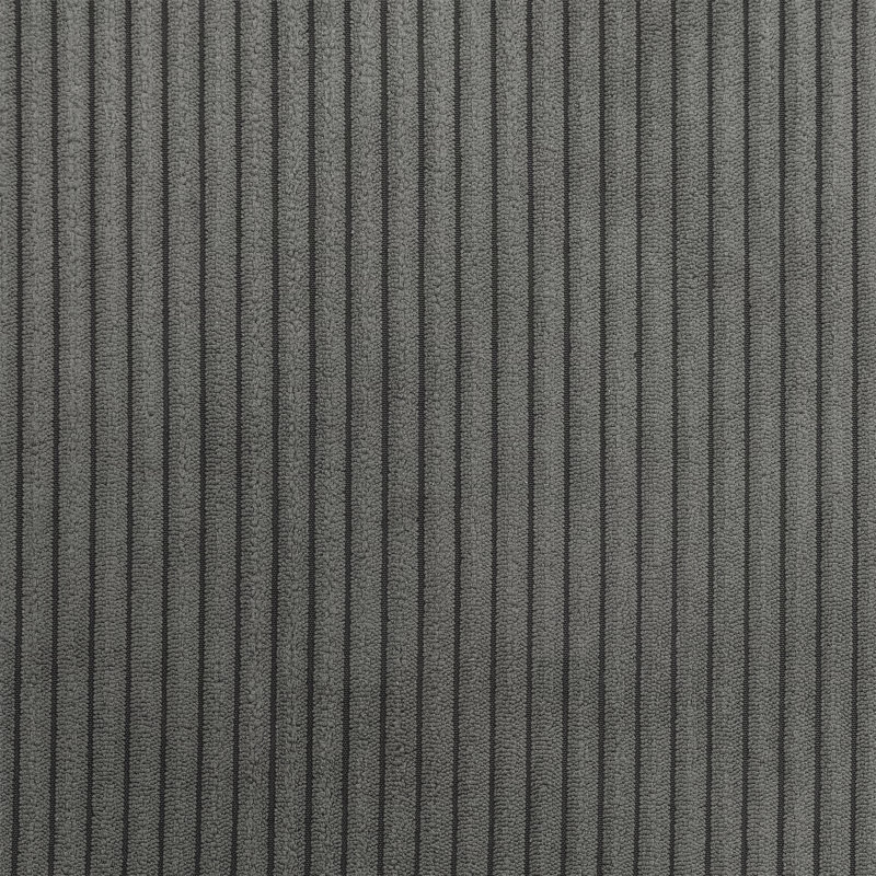 Canapé modulaire en L avec repose-pieds Demarco, Velours côtelé gris