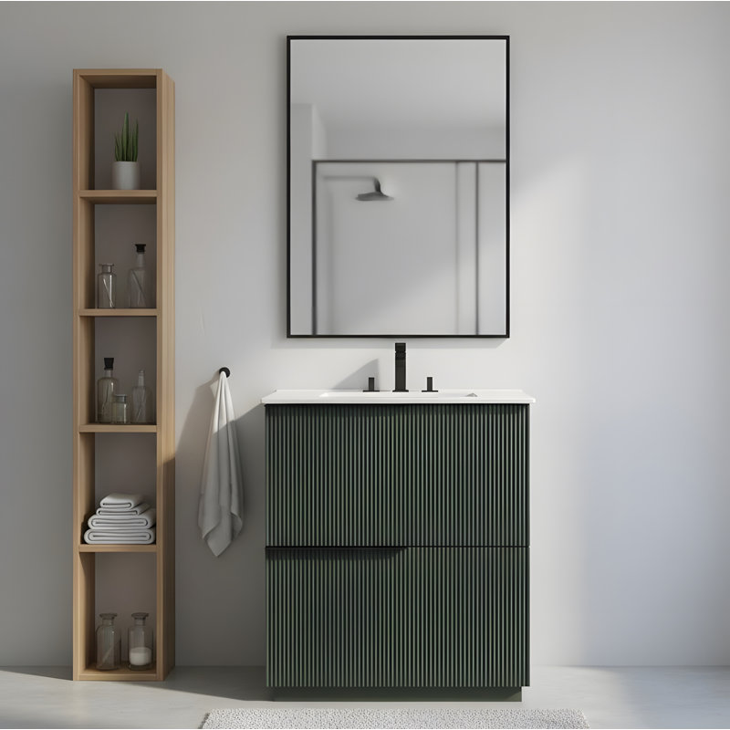 Meuble-lavabo 30 po avec lavabo, Vert