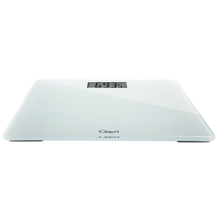 Ozeri Precision Digital Bath Scale 400 lbs Edition in Tempered Glass with Step-On Activation Black