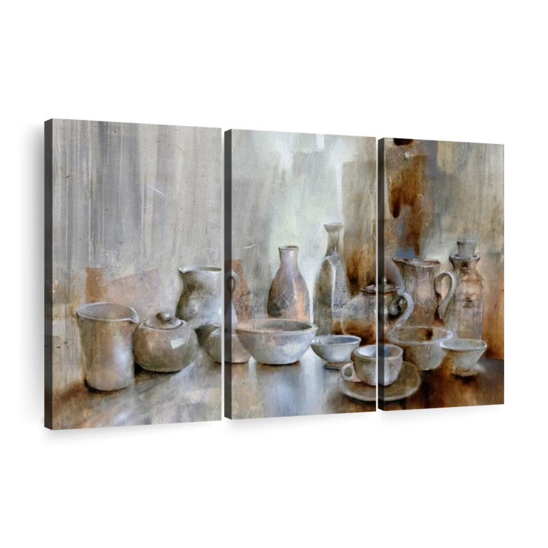 «Still Life Coffee Time», 3 pièces, H 28 po x l 45 po