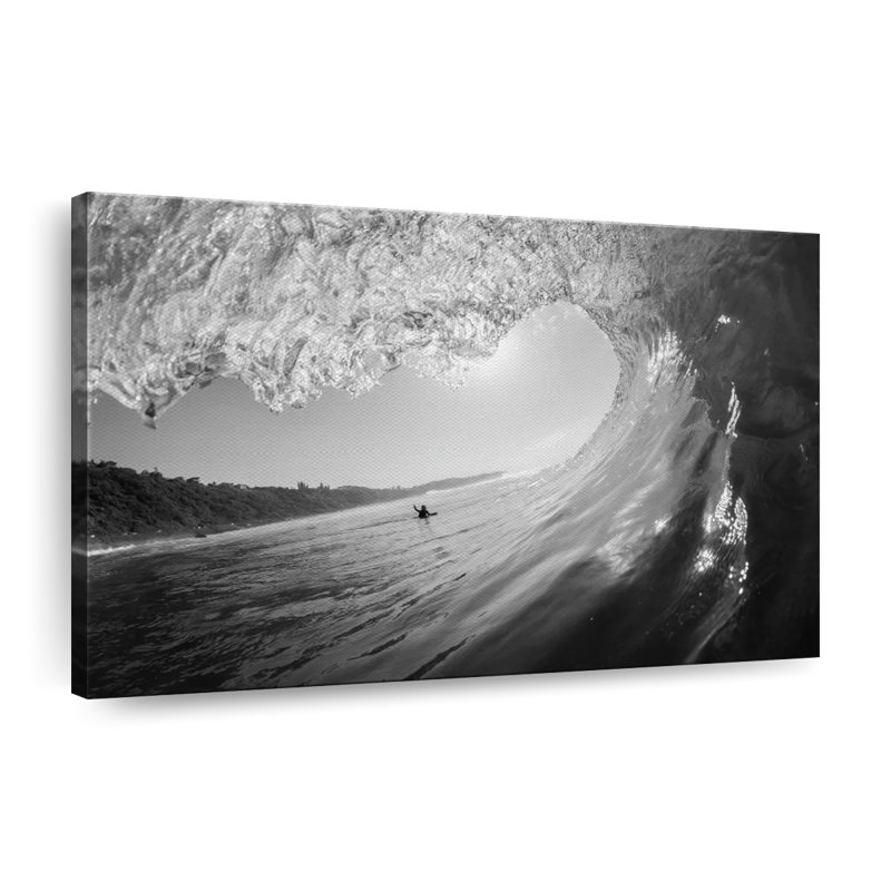 Surfer BW Canvas Print, 24" H x 36" W x 1.25" D