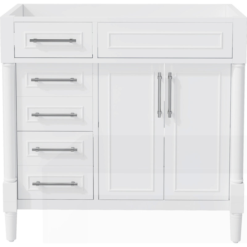 Freestanding Bathroom Storage Cabinet with 2 Drawers and a Tip-out Drawer