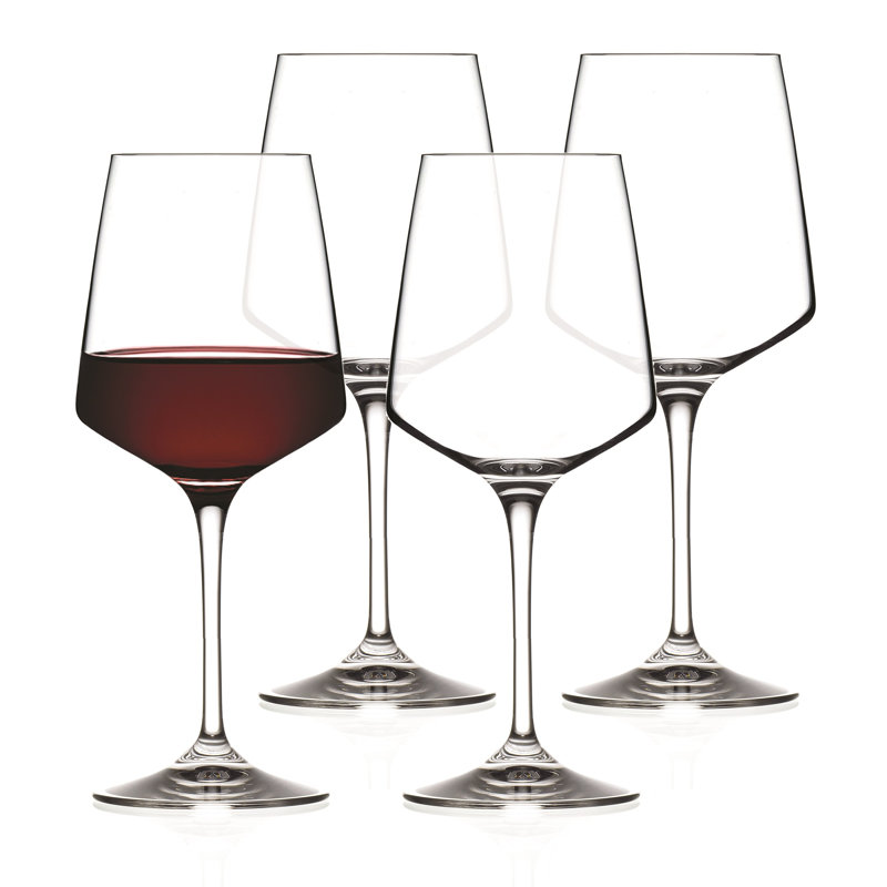 Wine Glasses -  Set Of 4 - Stemmed - For White - Red - Wine - Dishwasher Safe - European Quality - By Barski, 24 fl oz