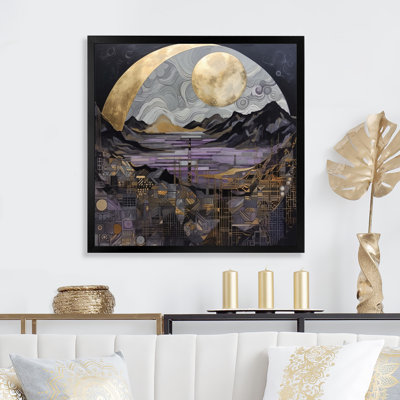 Golden Rising Moon III, reproduction d'art sur toile