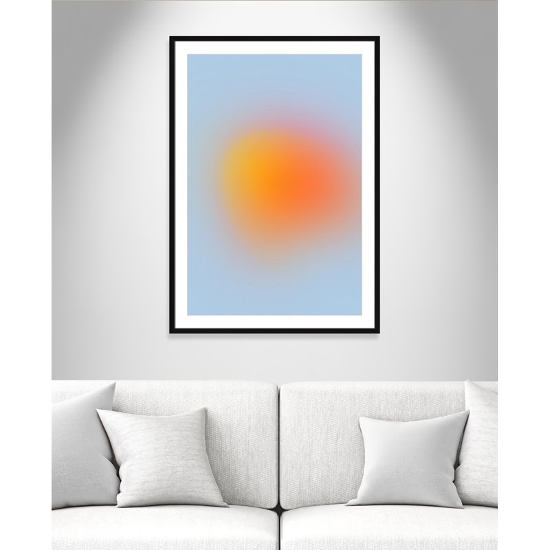 Imprimé néon orange brillant, Oui, Cadre photo noir simple, H 41,5 po x l 29,5 po x P 1,25 po