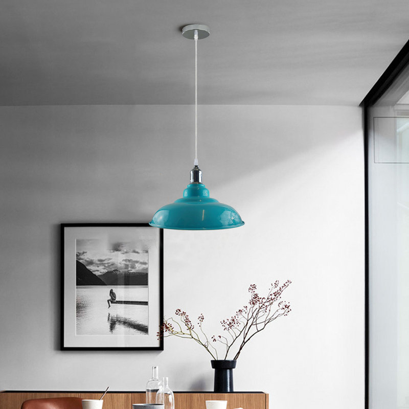 Palisade 1 - Light Chrome Pendant, Cyan Blue