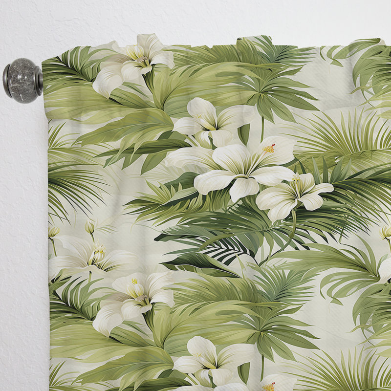 Motif tropical Tranquil Oasis - rideau en velours tropical - obscurcissant - 1 panneau, L 52 po x L 120 po