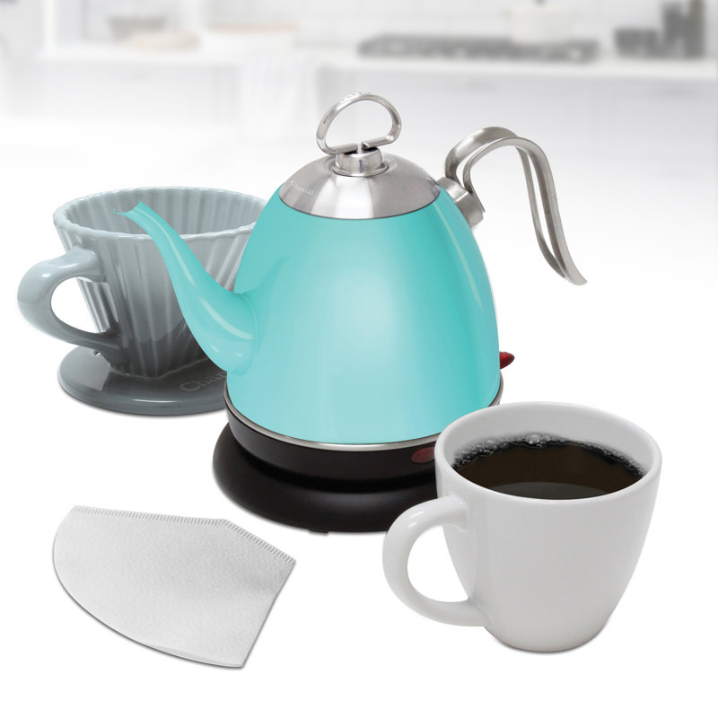 Chantal 1 qt. Stainless Steel Electric Tea Kettle, Glossy White