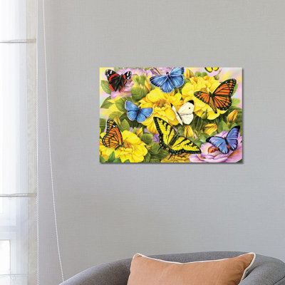Multi Coloured Butterflies by Greg & Company - Wrapped Canvas Print